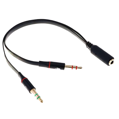 Stereo Audio Aux 3.5mm Female (3 Line) to 2 Male Mic Headphone Converter Adapter image