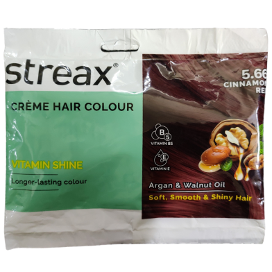 Streax Cream Hair Colour 5.66 Cinnamon Red 45gm image