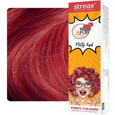 Streax Professional Hold and Play Funky Hair Colour Flirty Red 100gm image