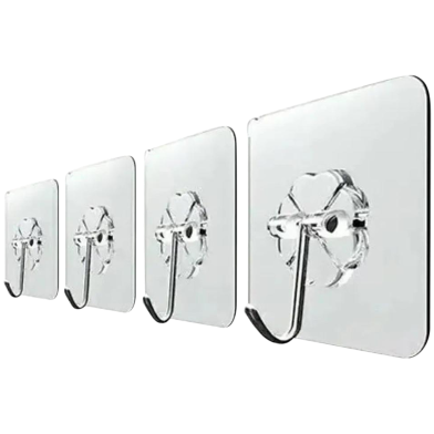 Strong Hanger For Kitchen Bathroom Holder Accessories Glue Hook - 4 Pcs image