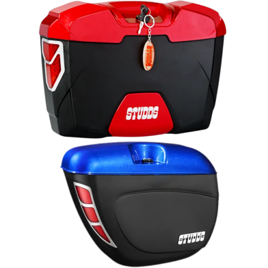 Studds Explorer And Safari Side Luggage Box For Motorcycle With Clump And Fittings (Random Color Selection) image