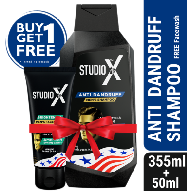 Studio X Anti Dandruff Shampoo For Men 355ml (50ml Facewash Free) image