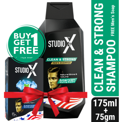 Studio X Clean And Strong Shampoo For Men 175ml (75gm Soap Free) image