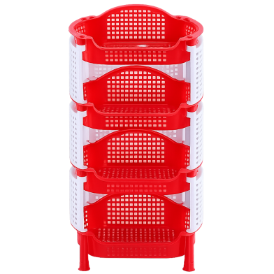 Style Fence Rack 4 Step (Big) - Red And White image