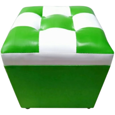 Stylish Green And White Square Foam Stool image
