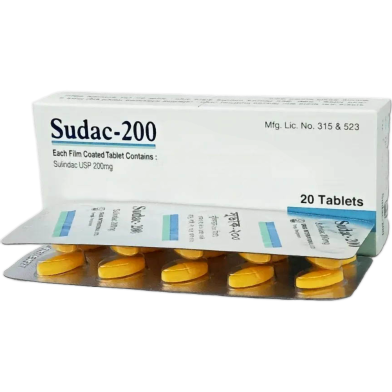 Sudac 200 mg Tablet 10's Strip image