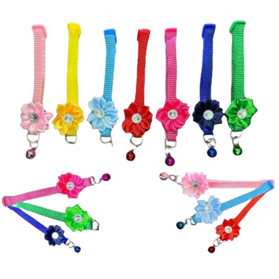 Sun Flower Adjustable Cat Coller With Bell image