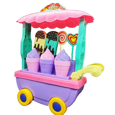 Super Funny Mini Ice Cream Trolley Car Play Set For Kids FUN (icecream_car_local) Multicolor image