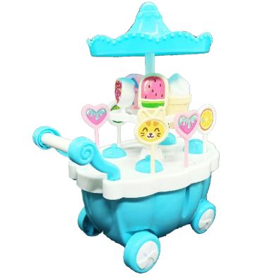 Super Funny Mini Ice Cream Trolley Car With Light And Music Play Fun For Kids (icecream_car_9909a_b) Blue image