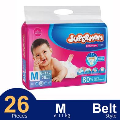 Supermom Baby Belt System Diaper (6-11 kg) (26 Pcs) image