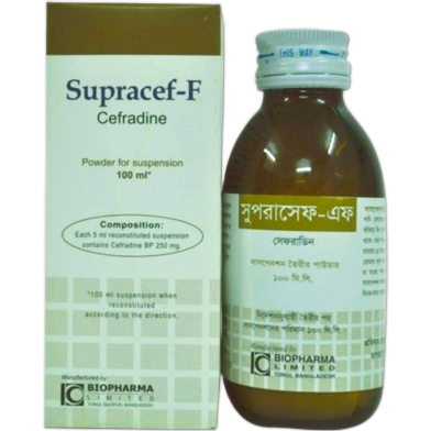 Supracef DS 250 mg/5 ml Powder for Suspension 100 ml bottle image