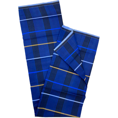 Suqoon Blue - Black Stripe Lungi (96x52) Inch image