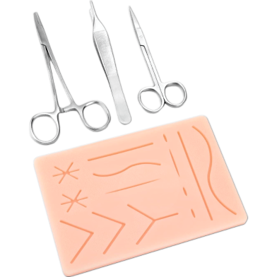 Suture Practice Kit For Medical Vet Students With Silicone Pad Suturing Tools Education Use image