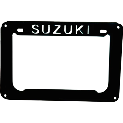 Suzuki Branded Metal Digital Box Type Registration Number Plate Holder Black 1Pcs image