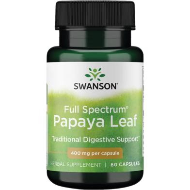 Swanson Full Spectrum Papaya Leaf 400 mg - 60 Capsules -325993648 image