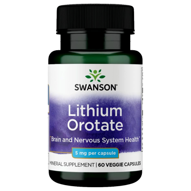 Swanson Lithium Orotate 5 mg - 60 Veg Capsules -519722993 image