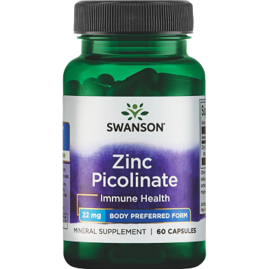 Swanson Zinc Picolinate Immune Health 22 mg 60 Capsules -522616857 image