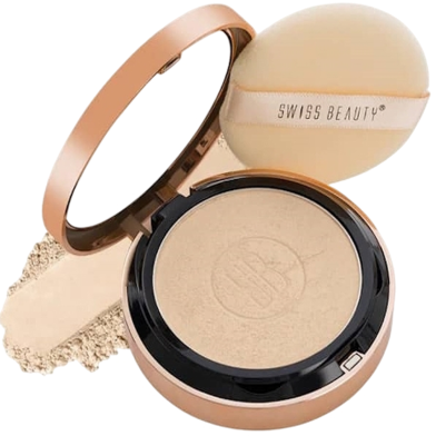 Swiss Beauty Silky and Smooth Oil Control Pressed Powder Compact with SPF 15 – 02 Natural image