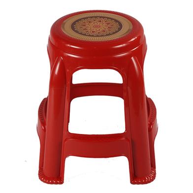 TEL Round High Stool Red Printed - 861706 image