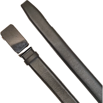 THE MEN's CODE Black Color Auto Gear Leather Formal Belt For Men image