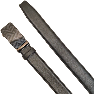 THE MEN's CODE Black Color Auto Gear Leather Formal Belt For Men image