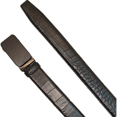 THE MEN's CODE Black Color Auto Gear Leather Formal Belt For Men image