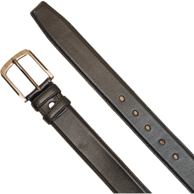 THE MEN's CODE Black Color Formal Leather Belt for Men image