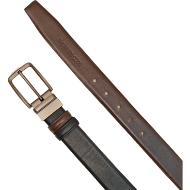 THE MEN's CODE Brown-Chocolate Both Side Usable Formal Belt for Men image