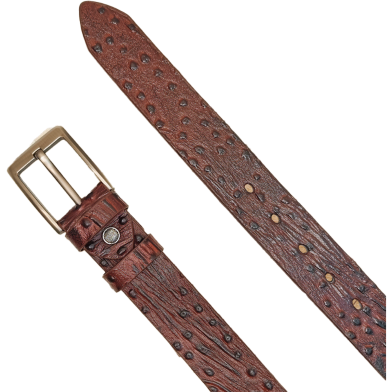 THE MEN's CODE Chocolate Color Gooti Diced Casual Belt for Men image