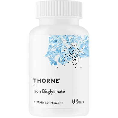 THORNE Iron Bisglycinate 25 mg Iron Supplement For Enhanced Absorption Without Side Effects 60 Capsules image