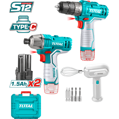 TOTAL TOSLI240205 Li-ion Cordless Drill Plus Impact Driver 2 Pcs image
