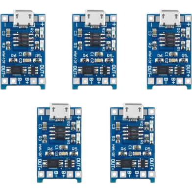 TP4056 Micro USB Charging Module 5 Pcs image