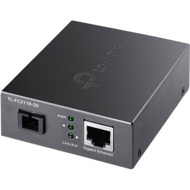 TP-Link TL-FC311B-20 10/100/1000 Mbps RJ45 to 1000 Mbps Single-mode SC WDM Bi-Directional Fiber Converter image