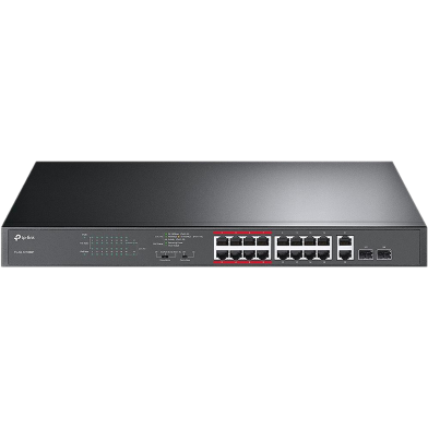 TP-Link TL-SL1218P 16-Port 10/100Mbps plus 2-Port Gigabit Rackmount Switch with 16-Port PoE plus image