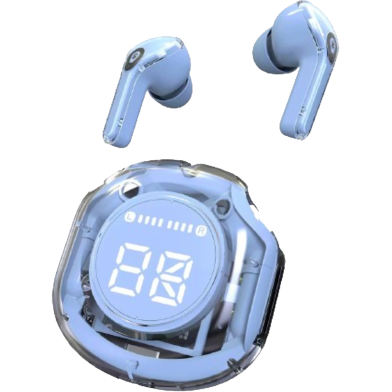 TWS Wireless Bluetooth Headphone LED Display Transparent image