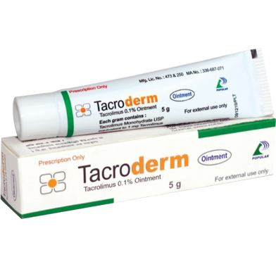 Tacroderm 0.1 Percent Ointment 5 gm Tube image