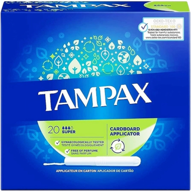Tampax Cardboard Applicator Super Plus Tampons 20pcs image