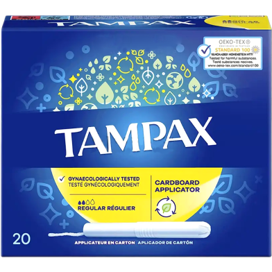 Tampax Cardboard Regular Applicator Tampons 20 image