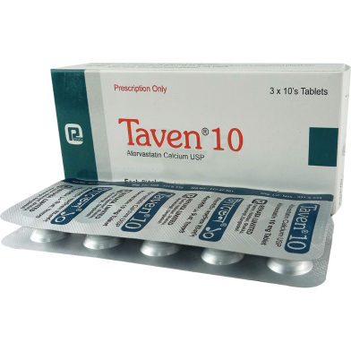 Taven 10 mg Tablet 10's Strip image