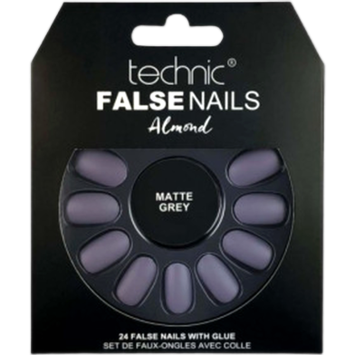 Technic 24 False Nails Almond - Matte Grey image