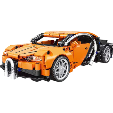 Technical Yellow Racing Car Building Blocks Boys Super Cool Sports Car Toys For Kids (441Pcs 5-9 Years) With Return Function WOMA image