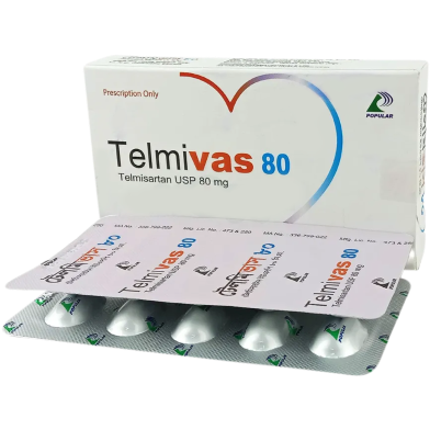 Telmivas 80mg Tablet 10's Strip image