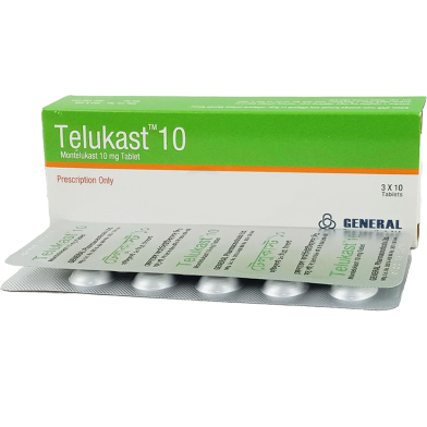 Telukast 10 mg 10's Strip Tablet image