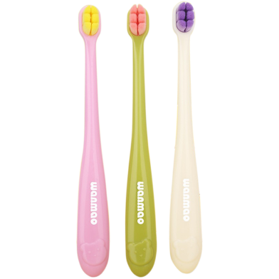 Ten Thousand Hair Bundled Bristles Fresh Macaron Color Children's Toothbrush Fine Soft Hair Baby Tooth Care -1piece image