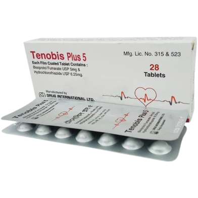 Tenobis Plus 5mg 6.25mg Tablet 14's Strip image