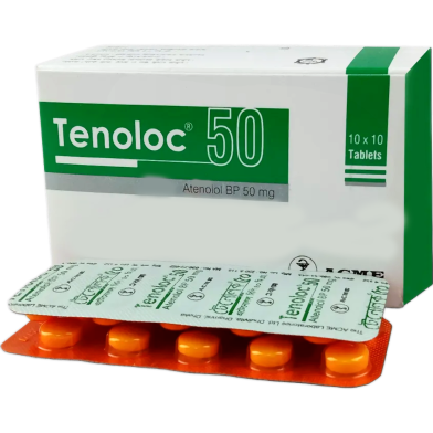 Tenoloc 50 mg Tablet 10's Strip image
