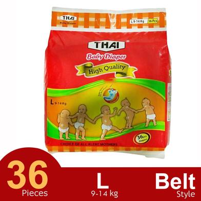 Thai Belt System Baby Diapers L Size (9-14kg) 36pcs image