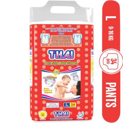 Thai Pant System Baby Diapers (L Size) (9-16kg) (34pcs) image