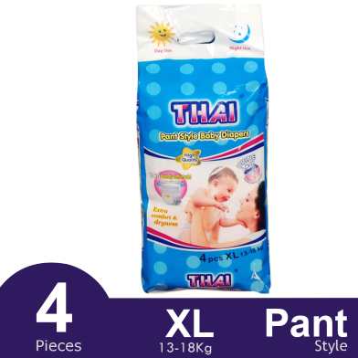 Thai Pant System Baby Diapers (XL Size) (13-18 kg) (4pcs) image