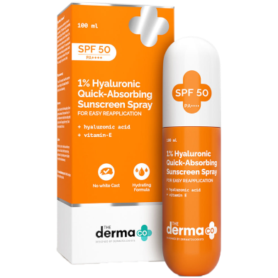 The Derma CO 1 Percent Hyaluronic Quick-Absorbing Sunscreen Spray with Hyaluronic Acid And Vitamin E 100ml image